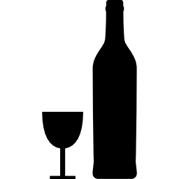 Bottle and glass shapes icon