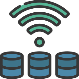 base de datos inalámbrica icono