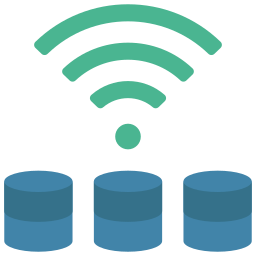 base de datos inalámbrica icono