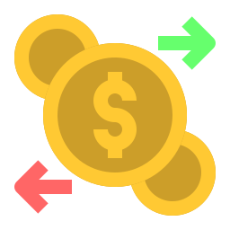 przepływ pieniędzy ikona