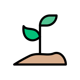 semilla en crecimiento icono