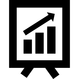 graphique des statistiques commerciales sur le tableau de présentation Icône