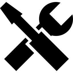 ustawienia krzyża narzędzi symbolu ikona