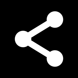 compartir símbolo en botón cuadrado icono