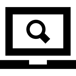 símbolo de búsqueda en la computadora portátil icono