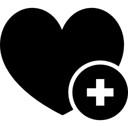 Like add button heart symbol icon