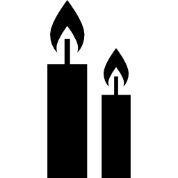 dwie płonące świece ikona