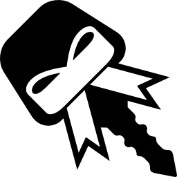 símbolo de premios clave con una cinta icono
