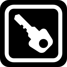 veilig sleutel vierkant knopsymbool icoon