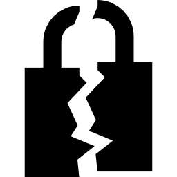 Broken padlock icon