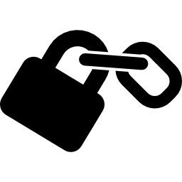 Łańcuch i zamknięta kłódka ikona