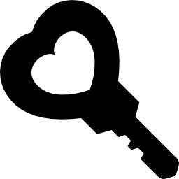 Heart shaped key icon