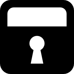 Lock square symbol with keyhole icon