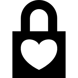 Locked padlock with a heart icon