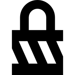 symbol kłódki w paski bezpieczeństwa ikona