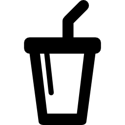 Soda drink glass with a straw icon
