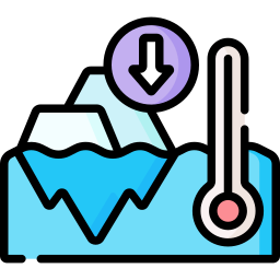 disminución del hielo icono