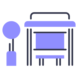 fermata dell'autobus icona