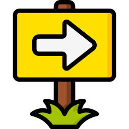 segnale di direzione icona