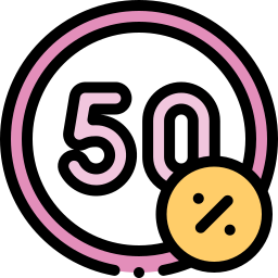 50 por ciento icono