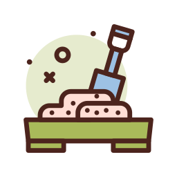 Sand shovel icon