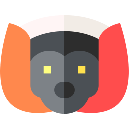 czerwony kryziaty lemur ikona