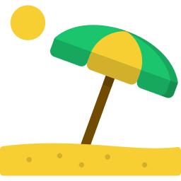 Beach umbrella icon