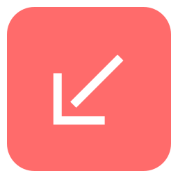 Down left arrow icon