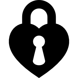 Heart shaped locked padlock icon