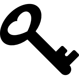 kształt klucza z otworem w kształcie serca ikona