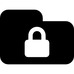 Folder lock symbol with closed padlock icon