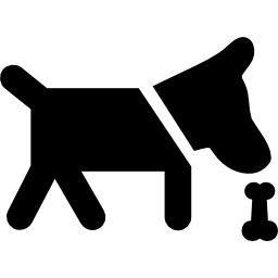 Dog smelling a bone icon