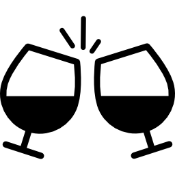 Brindis of a couple of wine glasses icon