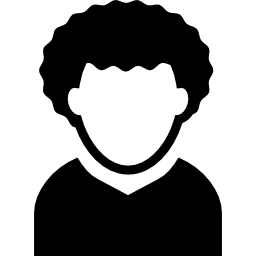 avatar de perfil de joven de pelo rizado icono