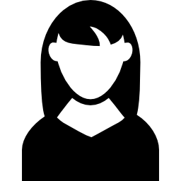kobieta z ciemnym awatarem z długimi włosami ikona