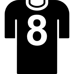 fußballspieler-t-shirt mit nummer 8 icon