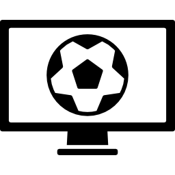 テレビモニター画面上のサッカー世界大会プログラム icon