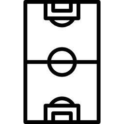 Soccer field outlined top view sportive symbol icon