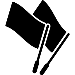 twee zwarte sportieve vlaggen icoon