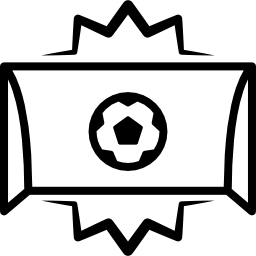 voetbaldoel balingang gecentreerd in boog icoon