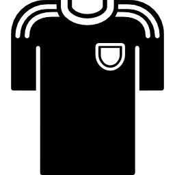 t-shirt noir d'un joueur de football Icône