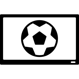 balón de fútbol en monitor de tv icono
