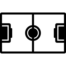 Empty soccer field top view icon