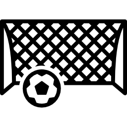 balón de fútbol frente al arco icono
