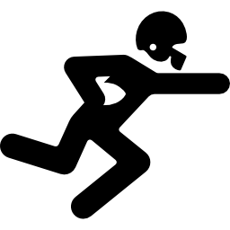 joueur de football américain en cours d'exécution avec le ballon Icône