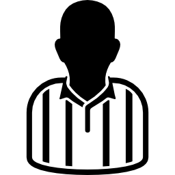 Soccer player with striped t shirt icon