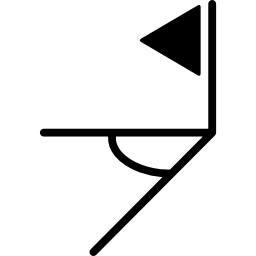 voetbalveldhoek met zwarte driehoekige vlag in de hoek icoon