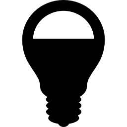 lâmpada de lâmpada com área preta Ícone