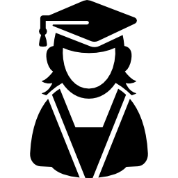 icono de usuario graduado femenino icono