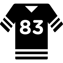 Football t shirt with number 83 icon